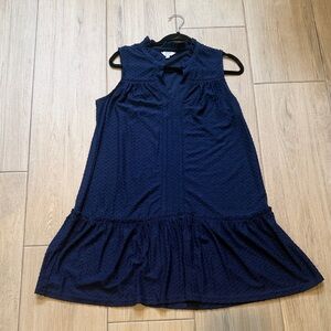 Women’s Navy Sleeveless Ruffle Hem Dress
